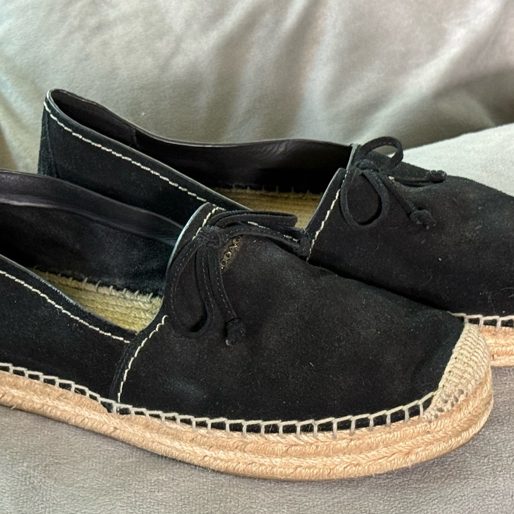 Coach Black Suede platform Espadrilles